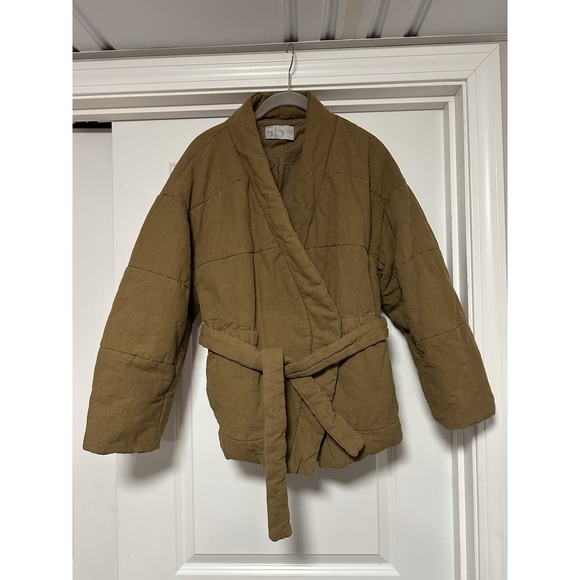 545 Jackets & Blazers - 545, Women's Quilted Wrap Coat/Jacket, Khaki Green, Size Small